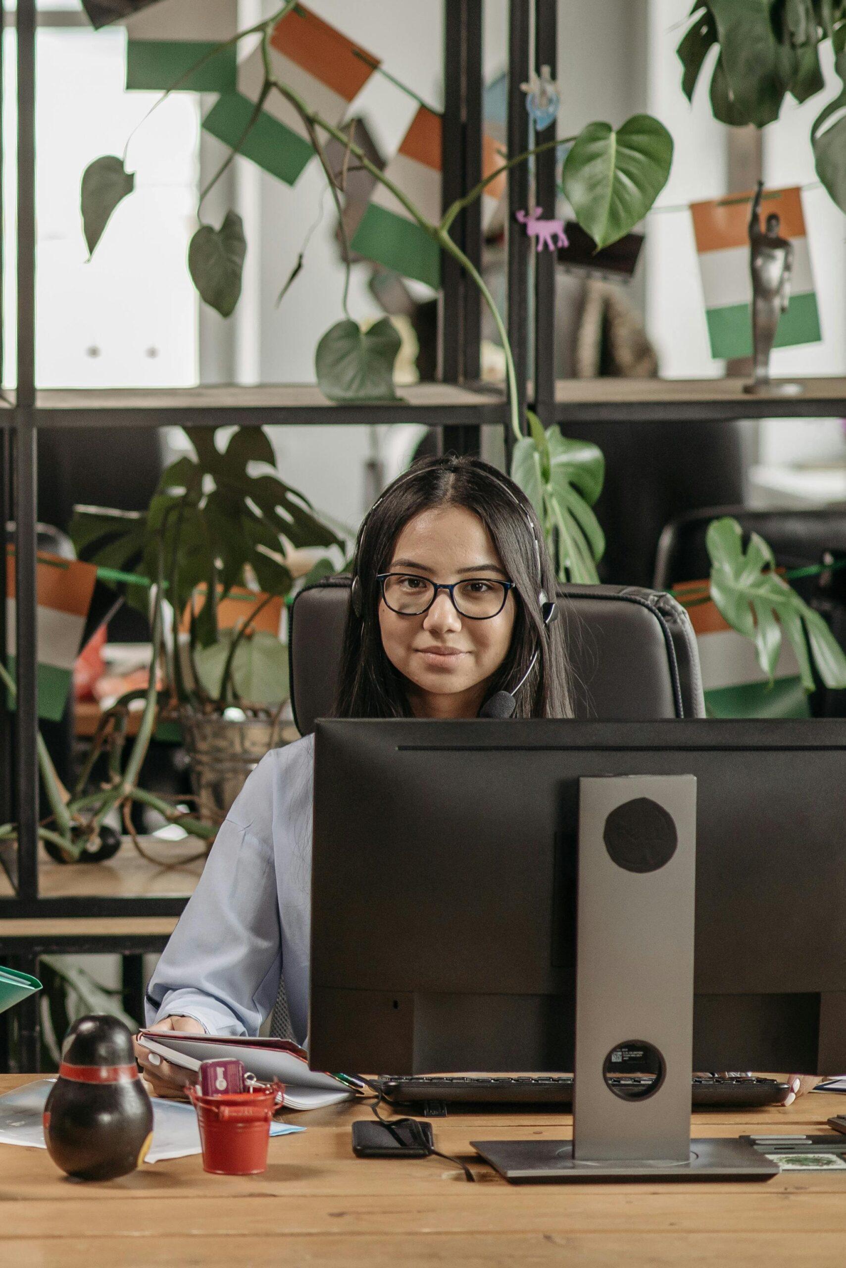 Woman Working On Facebook Ads