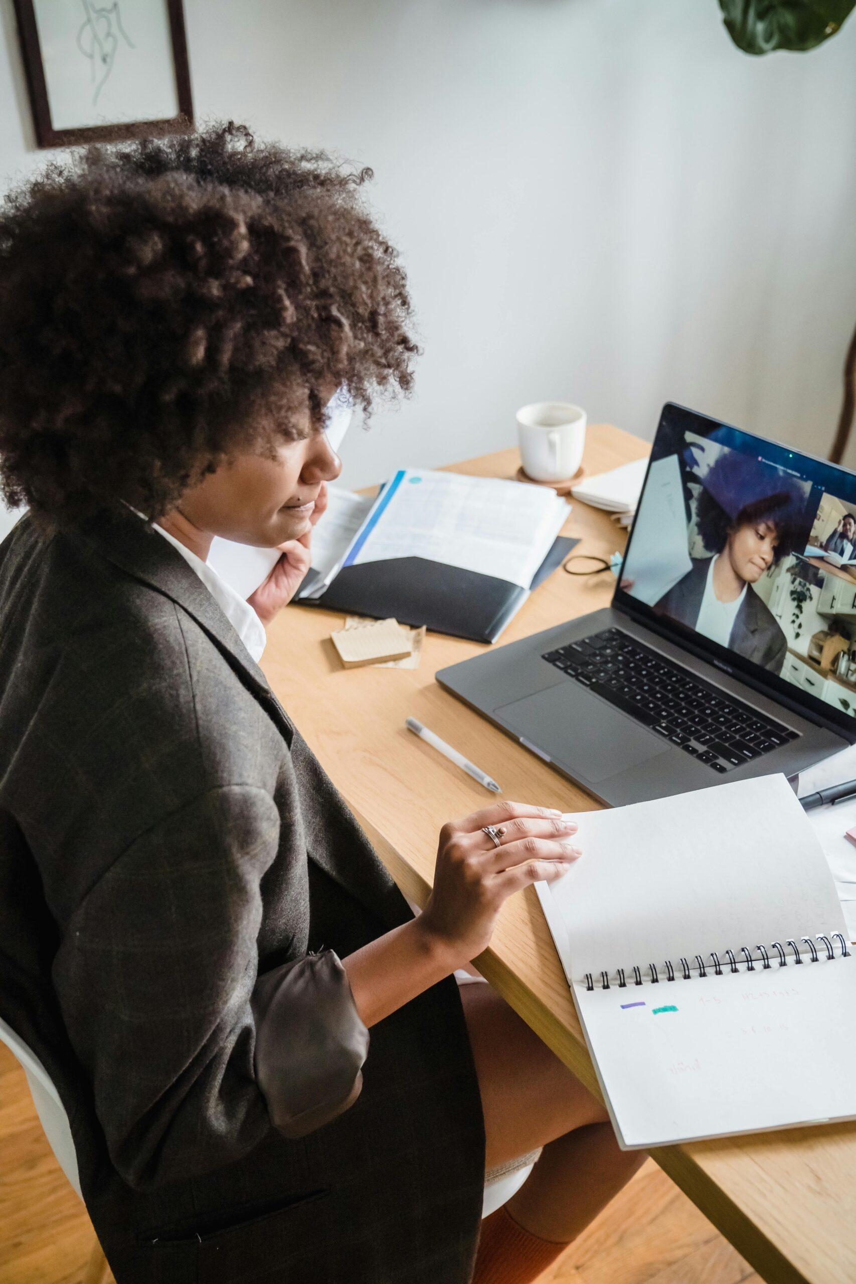 Woman Working On Google Ads